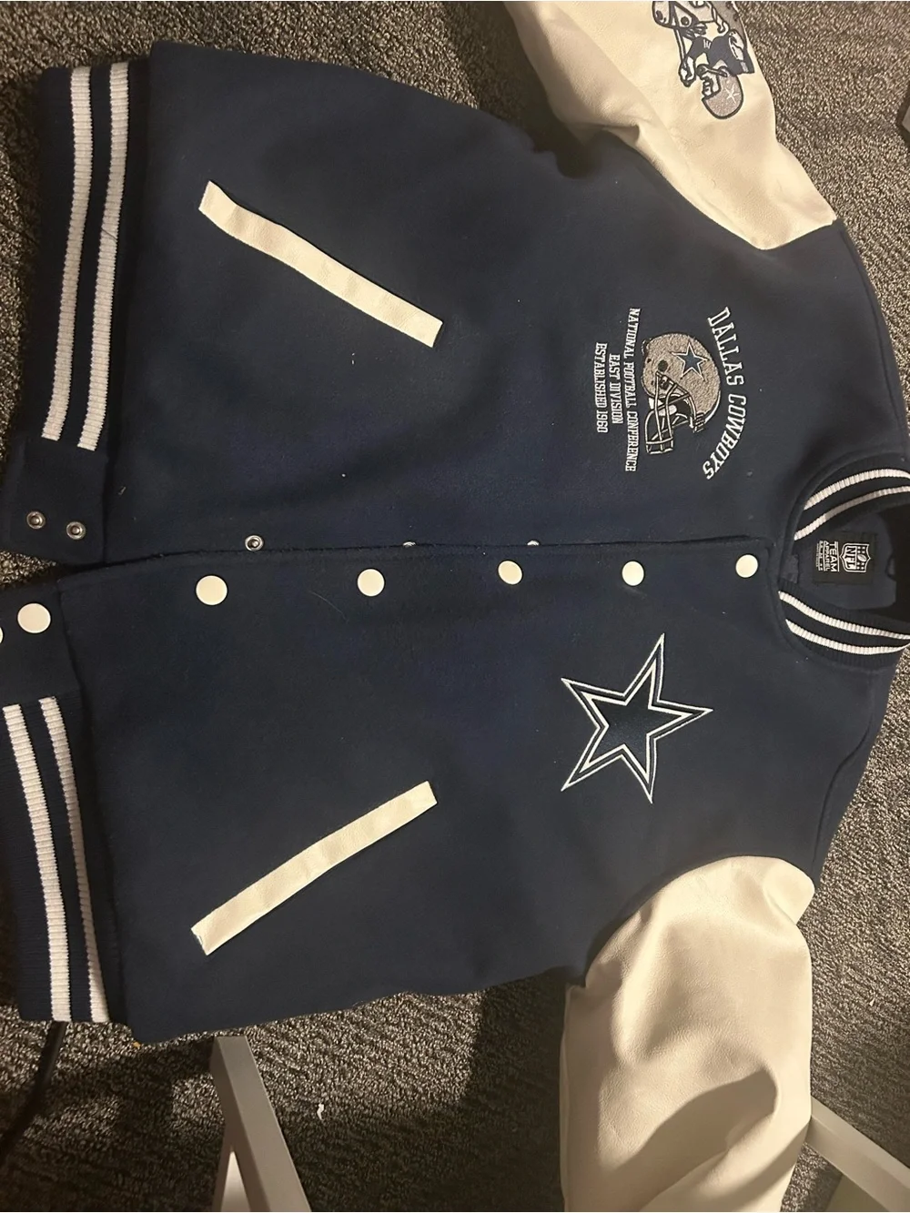 Dallas Cowboys Men’s Navy and White Varsity Jacket